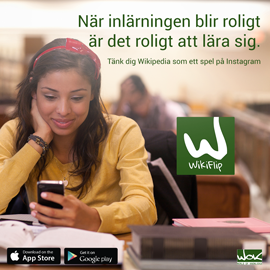 WikiFlip. Instagram + Wikipedia + Quiz. Alla bilder kan flippas.
