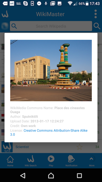 Wikimedia Commons authors in more focus in the WOK apps